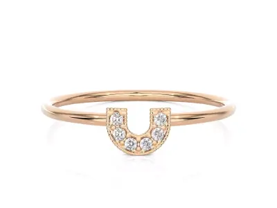 Light Minimalist Diamond Ring 3D print model 8