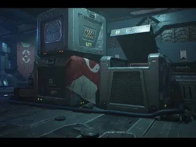 Sci-Fi Futuristic Corridor Low-poly 3D model