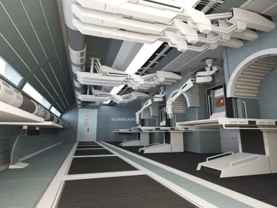 Sci-fi Station 02- High detail 3d models Low-poly 3D model