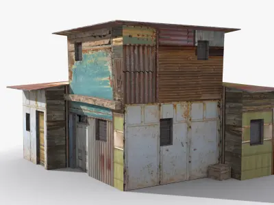 Slum x18 Low-poly 3D model purchase