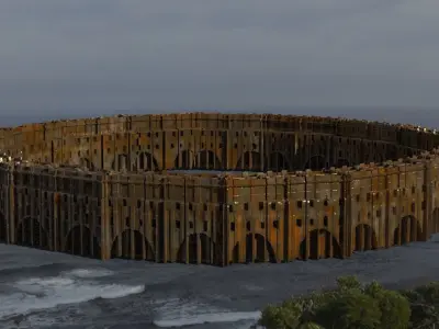 Babylon Tower base wall 3D model