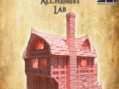 Abandoned Alchemist Lab Tabletop Terrain 28 mm 3D print model