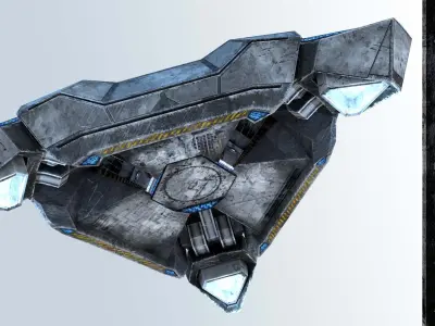 Space ship low poly Low-poly 3D model