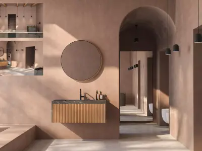 Minimalist Beige Bathroom   3D model