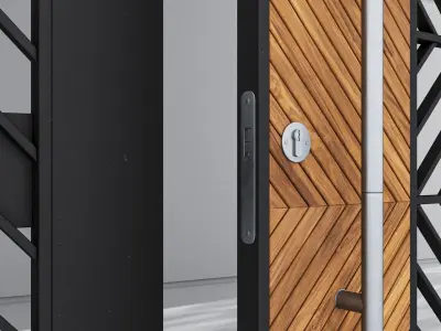 Aluminium door 195 3D model
