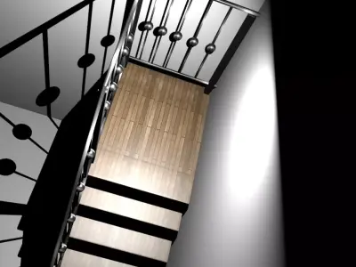 Wooden stairs  Free 3D model
