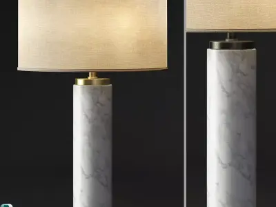 CYLINDRICAL COLUMN MARBLE TABLE LAMP 3D model