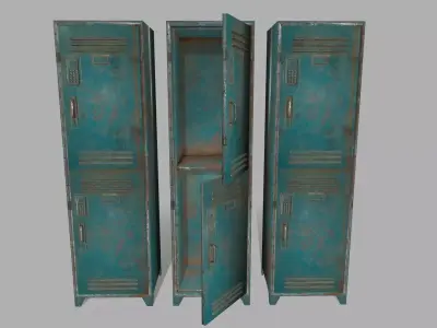 locker 6 lockers - lockers Low-poly 3D model