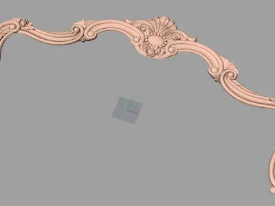 Door design 3D relief model STL format file for CNC carving E655 3D model