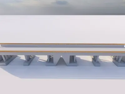 Structural engineering of Metal bridge structure 3D model