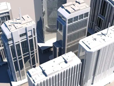 Modern City Skyscraper Kit 3D model