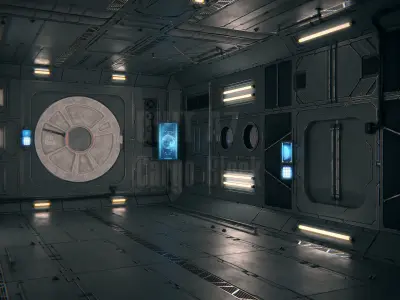 Spaceship Interior 03 Cargo Unit PBR 3D model