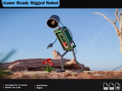 Hector 3D Model Rigged Robot 3D model