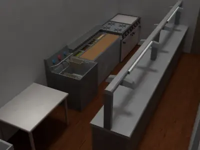 Low-Poly PBR Restaurant Pack Low-poly 3D model