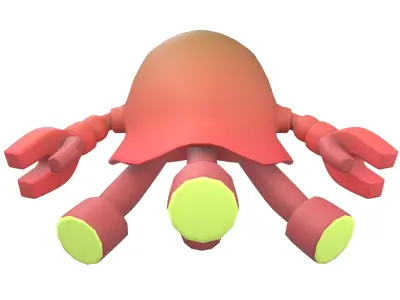 Jellyfish Robot Character v1 002 Low-poly 3D model