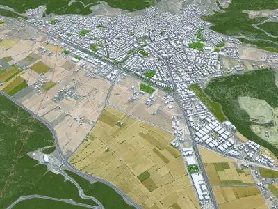 Mugla Turkey 10km Low-poly 3D model