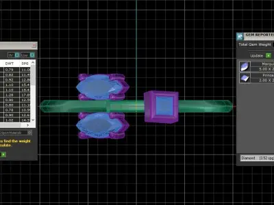 Three Stone Light Weight Band Ring 3D print model order