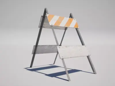  Barricade Barrier Low-poly 3D model