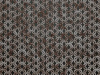 Rusty Circular Chainmail PBR Seamless Texture