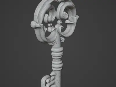 old key charm 3D print model