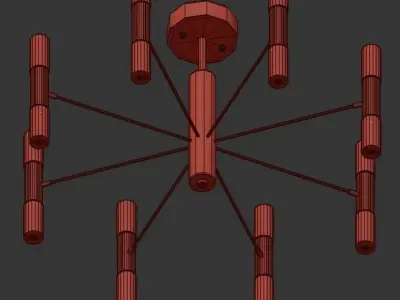 WIGNER modern chandelier with glass shades 3D model