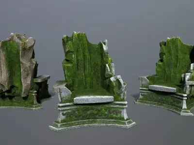 Throne Low-poly 3D model