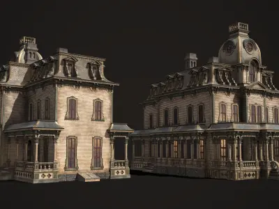 Vintage Victorian House Low-poly 3D model