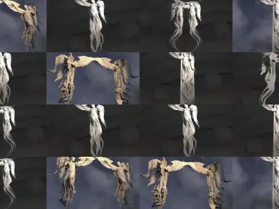 Angel Wall Art sculptures 3D Model Pack