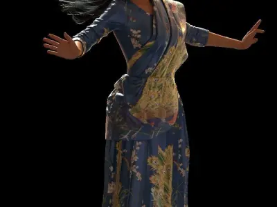 Sari summer set 3D model