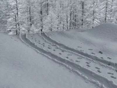 Ground covered with snow 3D model