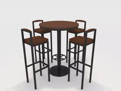 Bar Table And Chair 7 3D model