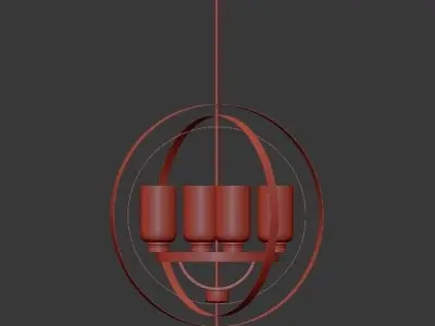 Globe  Nickel Chandeliers 3D model