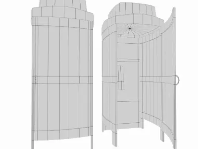 Hong Kong Telephone Booth Low-poly 3D model