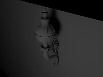 Exterior wall Lamp Low-poly 3D model