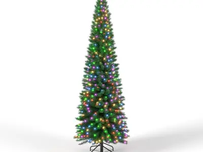Christmas Tree 6 feet with Multicolor Lights 3D model