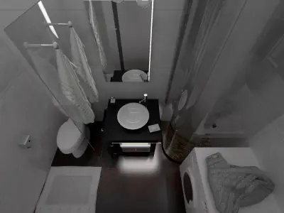 Bathroom model with V-Ray settings 3D model