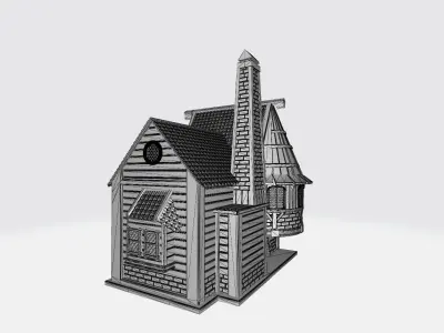 Vikings house with a stove 3D print model