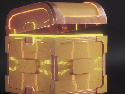retro sci-fi box Low-poly 3D model