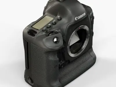 Canon EOS-1D X DSLR camera Low-poly 3D model