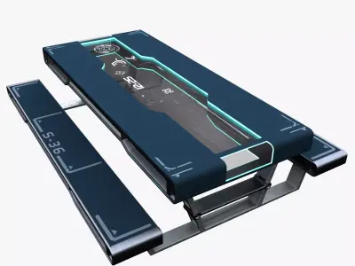 Futuristic Table 2 Low-poly 3D model