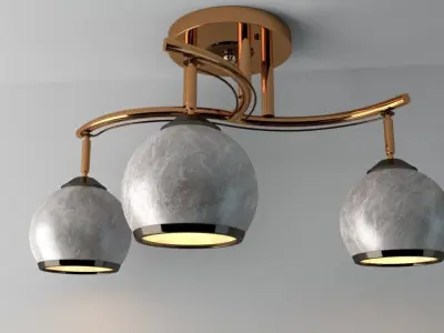 Chandelier three light ceiling fixture 3D model