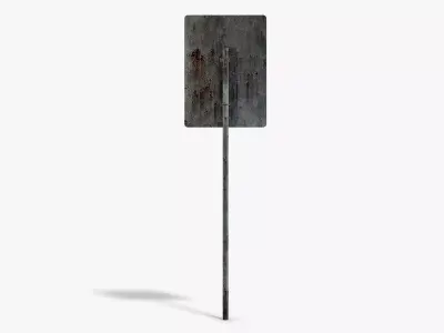 Damaged Airport Sign Low-poly 3D model