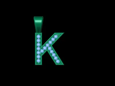 Pendant K letter with lights 3D print model