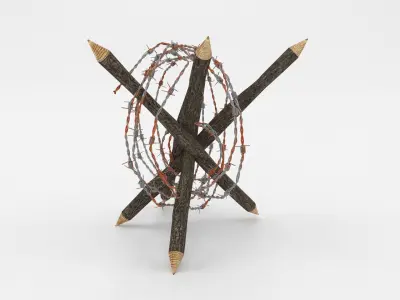 Barb Wire Obstacle 3D model