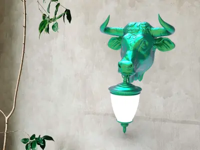 Buffalo Head Wall Lamp 3D print model
