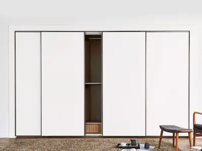 August sliding door PET material built-in cabinet 3D model