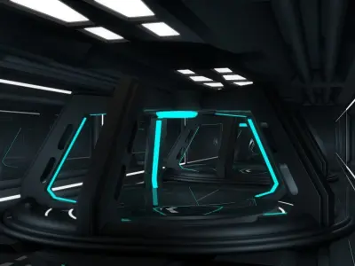 4 Sci Fi Rooms Sets 3D model