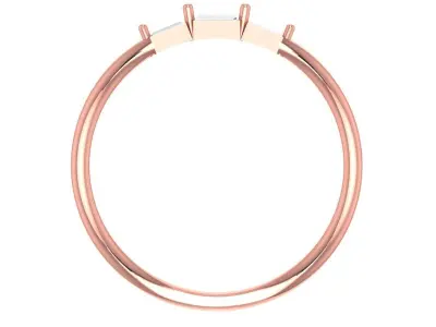 Solitaire Women Light Weight Baguette Stone Band Ring 3D print model