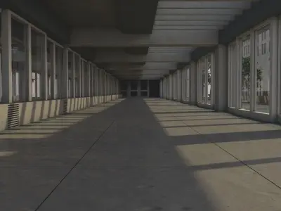 corporation entrance  Free low-poly 3D model