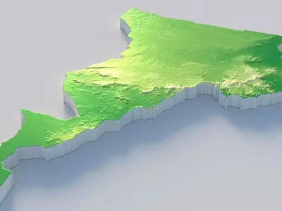 Cameroon Country Terrain 3D model